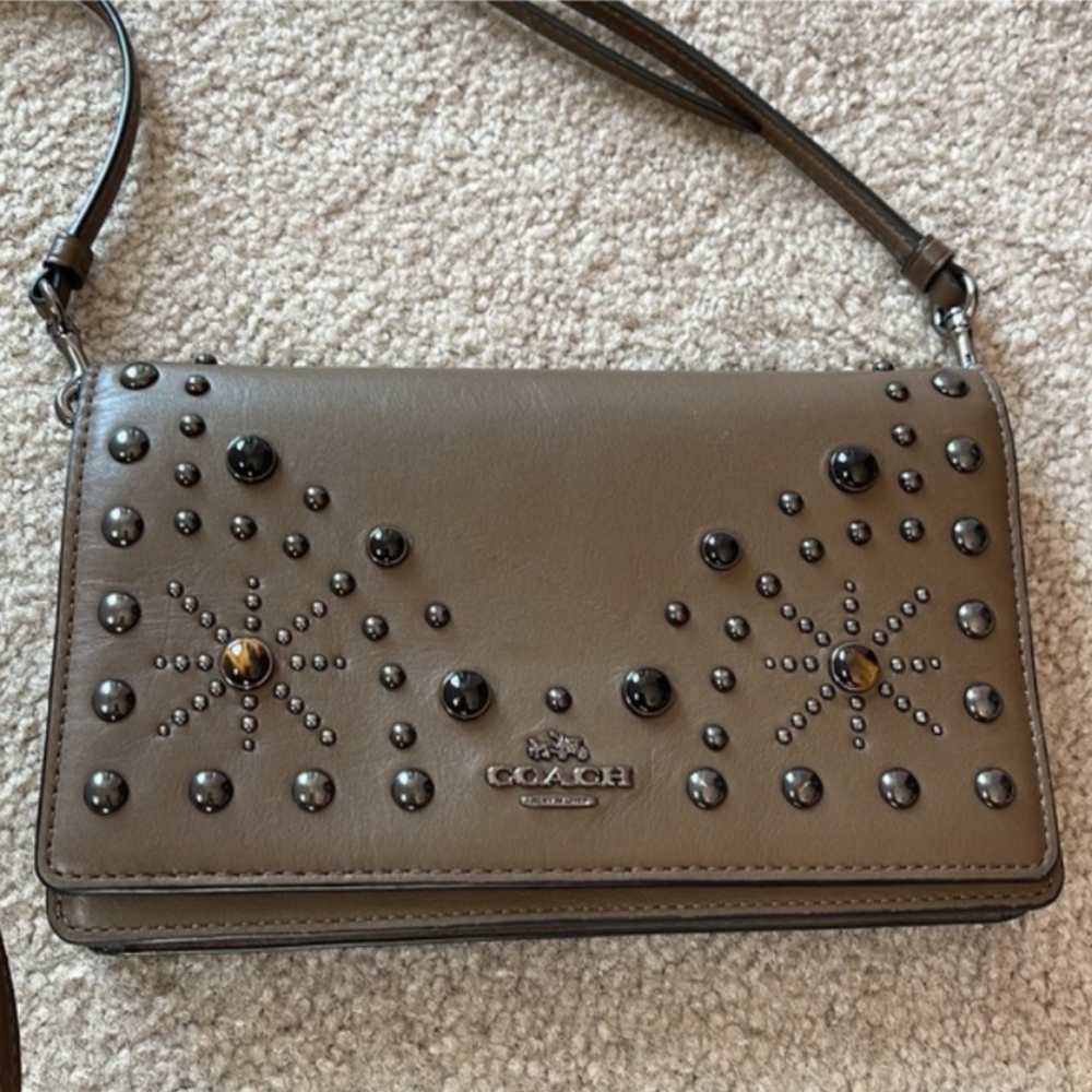 Coach Western Rivets foldover Crossbody Clutch - Picture 2 of 5